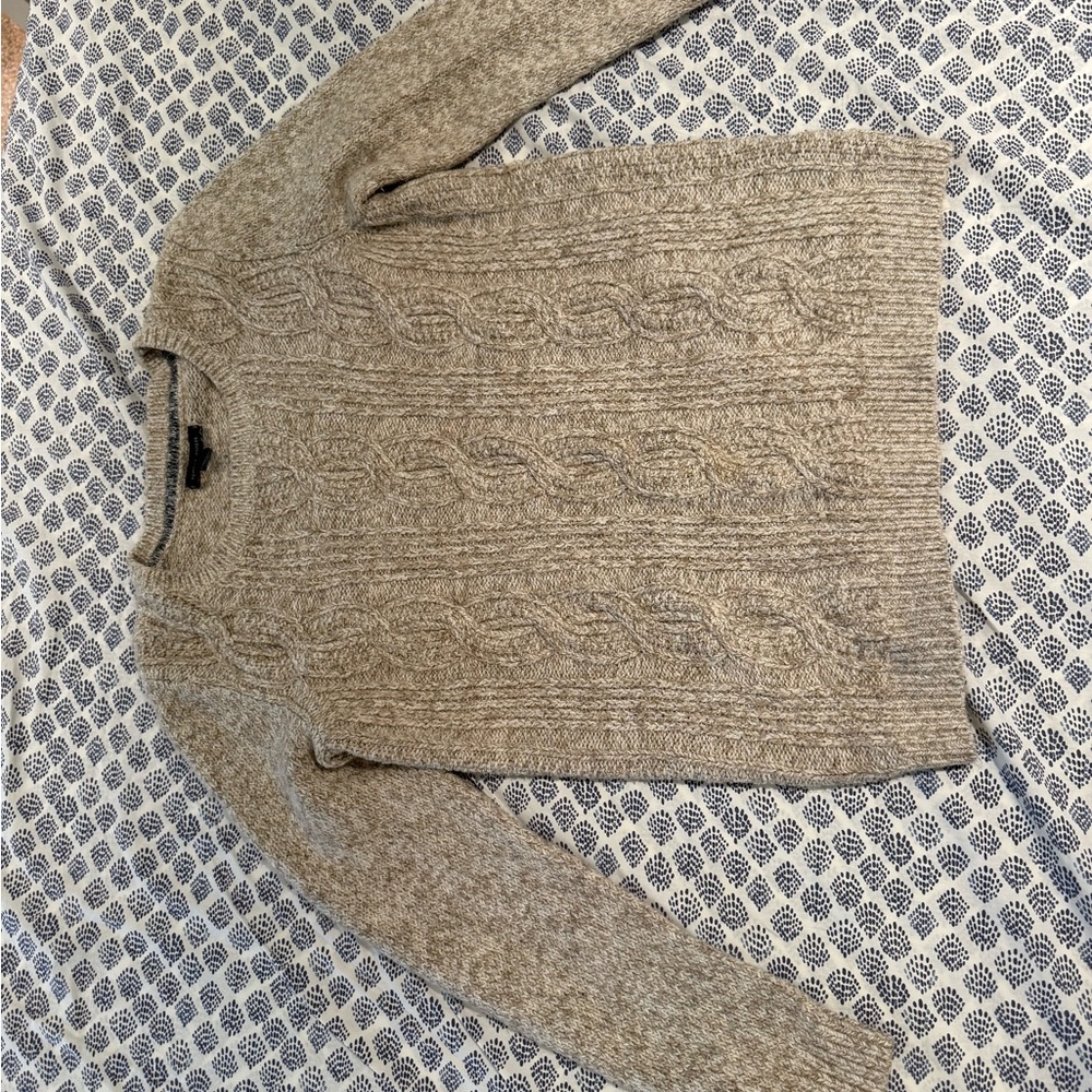 Tommy Hilfiger Women's Beige Cable Knit Sweater